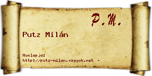 Putz Milán névjegykártya
